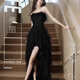 Thé xiao une robe de soirée noire 2025 Nouveau style femelle banquet dames robe niche jour adulte cadeau photo principale m
