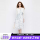 S.DEER San Dioxia Personalized Women's Retro Floral Mesh Knitted Skirt Set S242Z1421 Ben White/9B S 160
