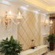 
European style wall lamp bedroom bedside lamp living room TV background wall lamp aisle without wiring without wiring battery charging lamp 6629-1 power connection/warm light