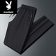 Playboy (PLAYBOY) 2025 Spring and Autumn New Leisure Pants for Men for Men Casual Loose Trendy Thin Breathable Long Pants for Men K9226 Black Flat Angle L Suggestion-115Jin[Jin equals 0.5 kg]