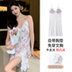 
Langsha pajamas for women in summer new ice and snow silk suspender sexy beautiful back pure and sexy women with chest pad nightgown home clothes AM11965 M