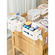 Lishi-Krankenbetthängekorb Baby Krippe Kopfregal Windeln Aufbewahrungsbeutel Windeln Windeln Windeln Aufbewahrungsbox Crescent White-Free-bedeckte Modell [mit Papierschublade + Kabeleinfügungsanschluss]