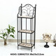 Collection of the Orphan Products of the Cat - American antique iron wood flower rack folding shelf flower pot storage shelf flower table green 42805-12804