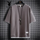 Playboy (Playboy) Herren-T-Shirt Kurzschlärmer Sommer Neues Stil FAKE TECHWAHL RUND HALKLOSE LOSSE HALFELETE T-SHIRT T-SHIRT WAFFLE CLASSIGE TOP 3880 GRÜN XL