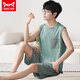 Catman MIIOW men's pajamas men's summer modal thin short-sleeved suit men's home clothing Jin [Jin equals 0.5 kg] plus size two-piece set 12026 [Modal suit] L [Suggested 100-140 Jin [Jin equals 0.5 kg]]