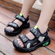 FYZS boys' sandals 2025 new summer handsome toe-toe shoes for primary and secondary school students soft-soled children's sports beach shoes K888 blue 37 yards / inner length 23.2CM