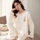 
Lemon fiber pajamas for women in spring and autumn cotton Korean version large size long sleeve two set casual summer autumn and winter home clothes can be worn outside GXT9928 M (recommended 75-95Jin [Jin equals 0.5 kg])