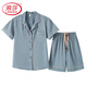 Langsha Light Luxus kurzärmelige Shorts Pyjamas Frauen High-End New Summer Solid Color Real Satin Anzug dünne Freizeitkleidung 3899 Brown L (Gewicht 99 bis 108)