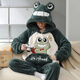 
QCDPRO Zuosu Clothing Store Coral Pajamas Winter Men's Fall and Winter Thickened Flannel Warm Cartoon Home Clothing Set 9901* Hooded Set M Small [80-90Jin [Jin equals 0.5 kg]]