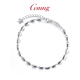 GsunG platinum oval laser bead bracelet for women PT950 pure platinum laser bead small flower chain niche design priced by gram contact before bidding