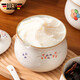
High temperature resistant lard can jar ceramic kitchen seasoning bottle household salt tank oil hot pot large capacity hand-painted lard can [large size] lucky grass 1050ml