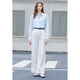 Baitu Betu Women's Clothing 2025 Autumn New Short Chaqueta corta 100% Algodón delgado Camisa casual para mujeres 2507T33 Azul M