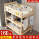 Keyoubi Massivholz Wickelwechseltisch bewegliche Pflegetisch Bademassage Multifunktionales Baby Neugeborenes Baby Berührung und Schminktisch 2-Schicht Windel Tischpartition Nicht-Solid-Holz