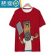 Shantou Lincun Telefon T-Shirt Personalisierte Animation Big Ohr Bildreihe kurzärmeliges Opa lustiges Muster 3D Gedrucktes runde Nacken T-Shirt TJJ3527 S 75-85Jin [Jin ist gleich 0,5 kg]