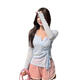 He Jianbing blouse, lazily style, v-neck, long-sleeved T-shirt, scheming t-shirt, women's early autumn long-sleeved v-neck short top, small design sense, white top, two-piece set, L 2L, 14117Jin[Jin equals 0.5 kg]