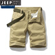 JEEP SPIRIT品牌优选军绿色工装短裤男士夏季潮牌宽松美式纯棉休闲五分裤全棉 17152灰色 (无腰带) 28 2尺1(90-100斤)