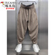 Pic de bois (tucano) grande taille 300 Jin [Jin est égal à 0,5 kg] coton mince d'été et pantalon décontracté en lin pour hommes drapant lin raide pantalon harem neuf points noir [bon truc sélectionné] xl recommandé 90-130 Jin [Jin est égal à 0,5 kg]