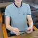 
With pure YISHION summer pure cotton lapel men's short-sleeved polo shirt trendy business casual versatile youth with collared T-shirt bean green QY673 M