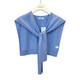 Vested summer thin knitted shawl for women air-conditioned room with temperament fake collar and shoulder scarf with skirt warm beige