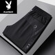 Playboy (PLAYBOY) 2025 Spring and Autumn New Leisure Pants for Men for Men Casual Loose Trendy Thin Breathable Long Pants for Men K9226 Black Flat Angle L Suggestion-115Jin[Jin equals 0.5 kg]