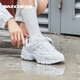 斯凯奇（Skechers）女鞋25熊猫鞋厚底增高时尚白色老爹鞋女鞋小白鞋11979 11979-WSL白色 35