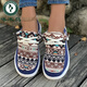 Woodpecker 2025 summer new canvas shoes lace-up loafers women's shoes versatile flat casual shoes mother shoes single shoes women's shoes black 37