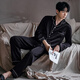SUMYOULIKE男款睡衣春秋款冰丝绸长袖长裤套装男士夏季2025新款感家居服 6626直条男款 L