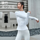 
La Nikar Yoga Clothes Jacket for Women in Summer Sun Protection Clothes Slim Quick Dry Long Sleeve Running Sports Top Fitness Clothes Black XS 90Jin [Jin equals 0.5 kg]