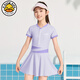 G.DUCKIDS children's swimsuit girls new junior high school students conservative sun protection quick-drying swimsuit older children and girls swimwear 87395 lilac 2XL