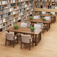 Library desk long workbench solid wood home de-living room double desk student reading study table walnut color 180*80*75cm