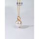 Chinese Valentine's Day gift for girlfriend, an artistic young woman, 18K gold freshwater pearl pendant, single white round natural 18K gold 10-11mm