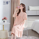 LAMIU nightgown (LAMIU) nightgown for women summer pure cotton ladies summer short-sleeved summer style ceremonial sexy pajamas for women 2025 new style YBZ653 smoke blue lace collar M