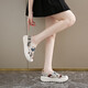 Canvas-Schuhe für Frauen im Sommer atmungsaktiven Retro-vielseitigen einbeinigen faulen Schuhen weicher Sohle bequemer nicht rutschfestem Kleidung-resistente Mutterschuhe YGNX-B8010-1 Schwarz 37