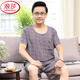 浪莎（LangSha）中老年人爸爸睡衣男士夏季棉绸短袖短裤薄款莫代尔冰丝家居服套装 2694 2XL