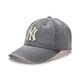 MLB Official Male and Female Couple Showing Face Small Fashion Retro Sunscreen Soft Top Baseball Cap Spring and Summer CPVV5 New York Yankees/Charcoal Gray One Size