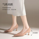 
ZHR nude high heels women's new pointed toe slim heels women's shoes French style commuting shoes BQ117G nude pink 37