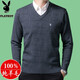 Playboy Playboy im mittleren Alter Sweater Männer verdickte V-Ausschnitt-Strickjacken Männer warmes Papa Hühnchen Herzkragen gestricktes Basishemd Zi rotes V-Ausschnitt 6625 Einzelgröße 175140-155jin [Jin gleich 0,5 kg]