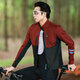 WOSAWE road bicycle autumn and winter fleece warm cycling suit mountain bike plus velvet windproof cold jacket top windproof windproof jacket wind squirt/black top + cushionless trousers L (suitable for 70-80 Jin [Jin equals 0.5 kg])
