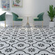 Nordic Nordic 60 * 60 carreaux de fleurs en noir et blanc Store de vêtements de restauration Salle de bain Anti-slip Store usur-résistant Tiles 6623 600 * 600