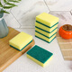 Kitchen scouring pad, double-sided cleaning sponge, dishwashing pot sponge block, 2 pieces