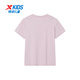 Xtep Children's Short T Summer Boys and Girls Small Medium and Large Children Soft Skin-friendly Comfortable Breathable Hygroscopic Quick Dry Fashionable All-match T-shirt Fairy Tale Powder 160