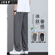 JEEP SPIRIT Ice Silk Thin Sport Pants Men's 2025 Summer New Loose Stretch Straight Long Pants for Men's Quick-Drying Leisure Pants 6629 Khaki XL [125-140Jin[Jin equals 0.5 kg]]