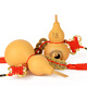 Five Emperors Coins and Bagua gourd pendant with dragon head Fu character small gourd car hanging home cultural and play door opposite door decoration glossy gourd with five Emperors Coins 15885N1