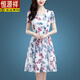 Hengyuanxiang (HYX) [80-180Jin [Jin equals 0.5 kg]] New summer dress in ice silk, mid-length slim fit, slim and age-reducing A-line skirt, broad lady, ice silk 9902 skirt M 100Jin [Jin equals 0.5 kg]