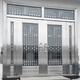 
OUOETY304 stainless steel door rural self-built house entrance door double door glass stainless steel anti-theft door household steel grey style 9923