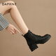Daphne Martin boots women's new breathable short boots British style thick sole heightening versatile boots black 37