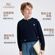 YEEHOO boys' sweaters, children's sweaters, medium and large children's clothing, long-sleeved bottoming shirts, girls' basic versatile autumn clothing, dark blue 150