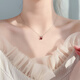 Old Temple 925 Sterling Silver todo el camino con su collar Collar astas de granate para mujeres Collarbone Chain Chain Pendse Tema de Navidad Regalo 925 Collar de asta de granate de plata