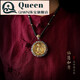 QIWN Twelve Zodiac Zodiac Buddha Pendant Buddha Amulet Gold Necklace Void Tibetan Puxian Manjushri Bodhisattva Sweater Chain Men's Rat-Thousand-Armed Avalokitesvara