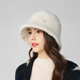 Kenmont one-piece woven fisherman hat for women with large head circumference, temperament, ear protection, dome furry basin hat, small face, km-5295